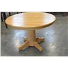 Image 1 : PRESTIGE SOLID WOOD OAK SINGLE PEDESTAL DINING TABLE WITH 2 LEAFS