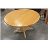 Image 2 : PRESTIGE SOLID WOOD OAK SINGLE PEDESTAL DINING TABLE WITH 2 LEAFS