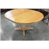 Image 4 : PRESTIGE SOLID WOOD OAK SINGLE PEDESTAL DINING TABLE WITH 2 LEAFS