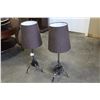 Image 2 : PAIR OF 30 INCH METAL BASE DECORATOR LAMPS WITH BROWN SHADES