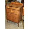 Image 3 : VINTAGE 4 DRAWER WALNUT HIGHBOY DRESSER