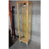 Image 1 : NARROW MAPLE GLASS DOOR DISPLAY CABINET