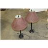 Image 2 : PAIR OF 31 INCH METAL BASE DECORATOR LAMPS WITH BROWN SHADES