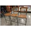 Image 1 : THREE IRON AND WICKER BAR STOOLS