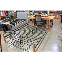 QUEEN SIZE METAL AND MAPLE BEDFRAME