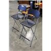 Image 1 : TWO FOLDING BLACK AND CHROME BARSTOOLS