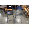 Image 2 : TWO FOLDING BLACK AND CHROME BARSTOOLS