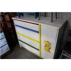CHILDS 4 DRAWER AND SIDE WARDROBE DRESSER