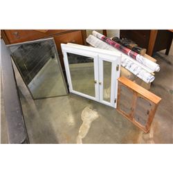 2 VINTAGE BATHROOM MEDICINE CABINETS AND MIRROR