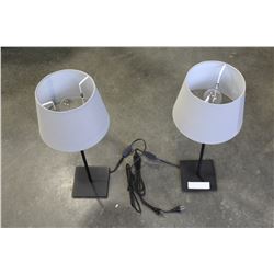 PAIR OF 24 INCH METAL BASE TABLE LAMPS