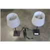 Image 1 : PAIR OF 24 INCH METAL BASE TABLE LAMPS