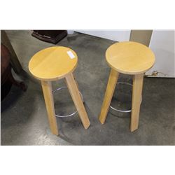 PAIR OF 28 INCH MAPLE BAR STOOLS