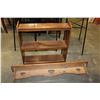 Image 1 : WOOD 3 TIER SHELF AND WOOD WALL SHELF