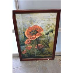 LARGE FRAMED POPPY PRINT