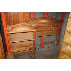 OAK QUEENSIZE HEADBOARD AND SHELF