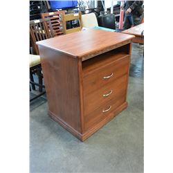 MAPLE FINISH SOLID WOOD 3 DRAWER CHEST OF DRAWERS