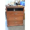 Image 2 : MAPLE FINISH SOLID WOOD 3 DRAWER CHEST OF DRAWERS