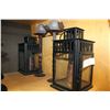 Image 1 : PAIR OF CANDLE LANTERNS AND PAIR OF METAL CANDLESTICKS