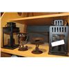 Image 2 : PAIR OF CANDLE LANTERNS AND PAIR OF METAL CANDLESTICKS