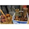 Image 2 : BASKET OF CANDLES AND BOX OF TEALIGHT CANDLES