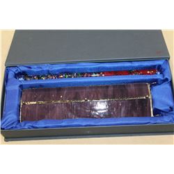 SILVER INLAY AND GLASS CASED KALEIDOSCOPE