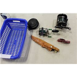 FISHING REELS AND KNIVES