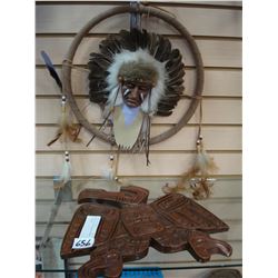 NATIVE CARVING AND DREAM CATCHER