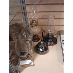 LOT OF COAL OIL LAMPS