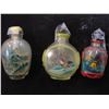 Image 1 : THREE CHINESE HAND PAINTED SNUFF BOTTLES