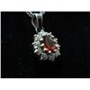 Image 2 : STERLING RUBY STONE PENDANT AND PRECIOUS STONE DOUBLE STRAND NECKLACE