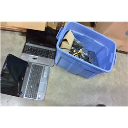 TOTE OF COMPUTER PARTS