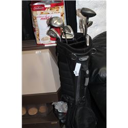 GOLF CLUBS AND BAG AND POPCORN MAKER