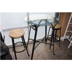 3 PIECE GLASS TOP PATIO BISTRO SET