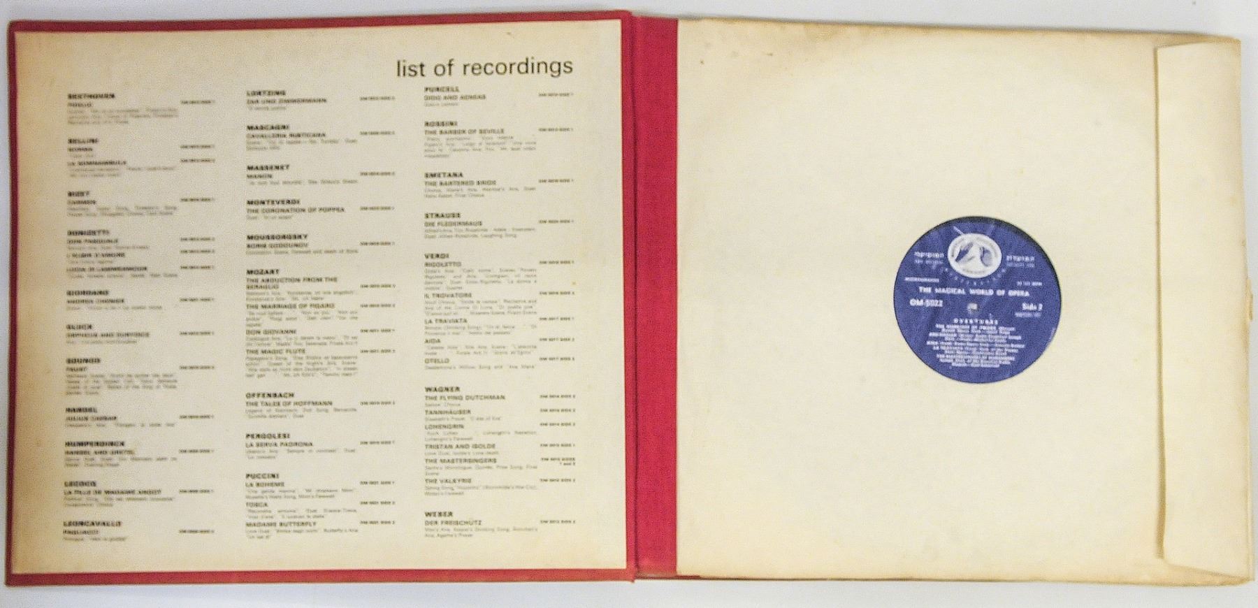 Opera Collections Collection of 13 opera vinyl records - The Magical world of Opera