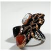Image 2 : Tree-shaped silver and copper ring