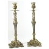 Image 1 : Pair of antique-style pewter Shabbat candlesticks