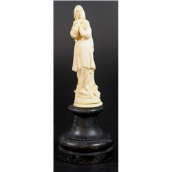 Holy Mary, old European ivory carving