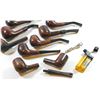 Image 3 : Collection of 9 old briar wood pipes, with maker's marks