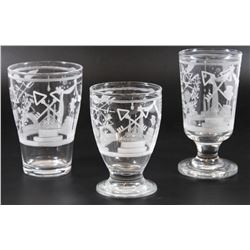 Collection of 2 goblets and a glass, Jewish Freemasonry