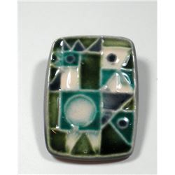 Rare! Israeli ceramic brooch designed by Goffer