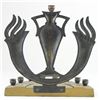Image 2 : Old Israeli backplate Hanukkah menorah lamp