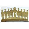Image 2 : Impressive Israeli brass Hanukkah menorah lamp by Chen Holon