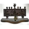 Image 2 : Old Israeli backplate Hanukkah menorah lamp, the Macabbees