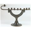 Image 2 : Old iron upright Hanukkah menorah lamp