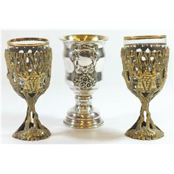 Collection of 3 Israeli Kiddush cups