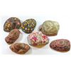 Image 1 : Collection of 7 old Bukhara kippahs