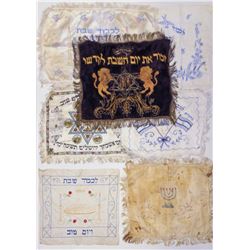 Collection of 7 handkerchiefs, Challah covers