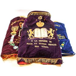 Lot of 3 Torah book mantles