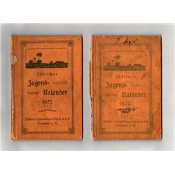 Lot of 2 German-Jewish calendars, 1912-1913