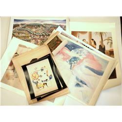 Collection of 8 posters and prints of artworks